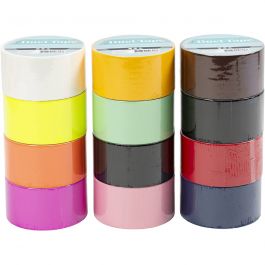 Ruban adhésif, Couleur unie, L : 48 mm, ass. de couleurs, 12x5 m/ 1 Pq. [HOB-24680]