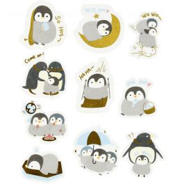 Masking Tape stickers, pinguïns, afm 40-53 mm, 30 stuk/ 1 doos [HOB-24756]