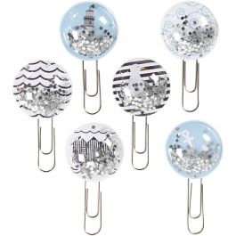 Shaker clips, L: 49 mm, d 25 mm, zwart, blauw, grijs, wit, 6 stuk/ 1 doos [HOB-24801]