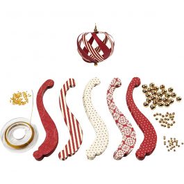 Papierstroken en montage set, L: 12.5 cm, B: 1,5 cm, 180 gr, 12 stuk/ 1 doos [HOB-25149]