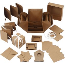 Explosion box, afm 7x7x7,5+12x12x12 cm, naturel, 1 stuk [HOB-25380]
