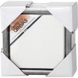 Canvas met lijst, afm 19x19 cm, wit, 6 stuk/ 1 doos [HOB-25751]