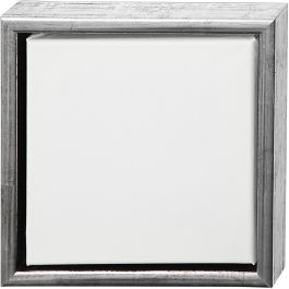 Entoile avec Cadre en Bois, dim. 20x20cm, 360 gr, argent antique, blanc, 1 pièce [HOB-257520]