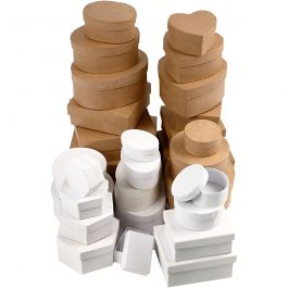 Dozen, afm 6,5-18 cm, bruin, wit, 30 stuk/ 1 set [HOB-26373]