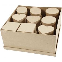 Boîtes moyennes, H: 5cm, d 10-12cm, 28 pièce/ 1 Pq. [HOB-264801]