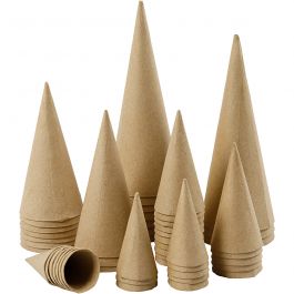 Cônes, H: 8-20cm, d 4-8cm, 50 pièces/ 1 Pq. [HOB-26549]