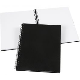 Cahier à spirales, dim. 23x30,5 cm, 120 gr, noir, 1 pièce [HOB-26557]
