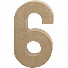 Chiffre, 6, H : 20,5 cm, L : 11,5 cm, ép. 2,6 cm, 1 pièce [HOB-26634]