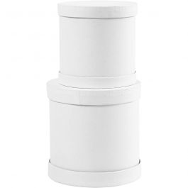 Trommel dozen set, H: 11+13 cm, d 11+13 cm, wit, 1 set [HOB-26804]