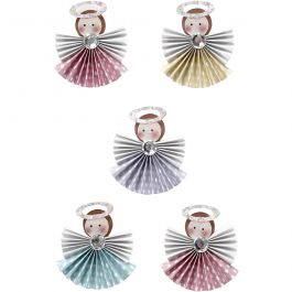 Autocollants 3D, ange, H: 45 mm, L: 40 mm, 5 pièce/ 1 Pq. [HOB-27094]