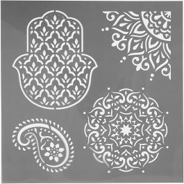Sjabloon, etnische motieven, afm 30,5x30,5 cm, dikte 0,31 mm, 1 vel [HOB-27100]
