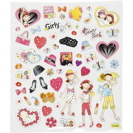 Stickers, meidendingen, vel 15x16,5 cm, 1 vel [HOB-27184]
