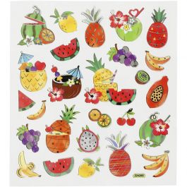 Stickers, exotisch fruit, vel 15x16,5 cm, 1 vel [HOB-27187]