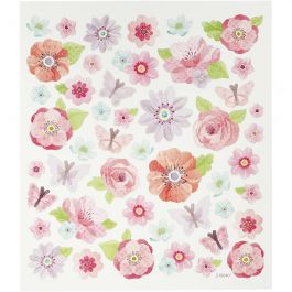 Stickers, lente bloemen, vel 15x16,5 cm, 1 vel [HOB-27192]