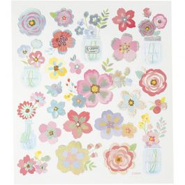 Stickers, lente bloemen, vel 15x16,5 cm, 1 vel [HOB-27193]