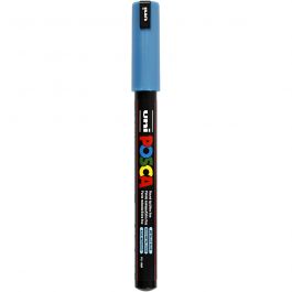 Posca Marker, afm PC-1MR, lijndikte 0,7 mm, extra-fijn, metallic blauw, 1 stuk [HOB-272880]