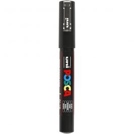 Posca Marker, afm PC-1M, lijndikte 0,7 mm, extra-fijn, zwart, 1 stuk [HOB-273046]