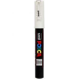 Posca Marker, lijndikte: 0,7 mm,  PC-1M , white, extra-fijn, 1stuk [HOB273052]