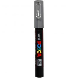 Posca Marker, afm PC-1M, lijndikte 0,7 mm, extra-fijn, zilver, 1 stuk [HOB-273805]