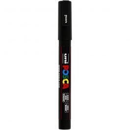 Posca Marker, afm PC-3M, lijndikte 0,9-1,3 mm, fijn, zwart, 1 stuk [HOB-274046]