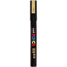 Posca Marker, afm PC-3M, lijndikte 0,9-1,3 mm, fijn, goud, 1 stuk [HOB-274810]