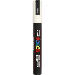 Posca Marker, afm PC-5M, lijndikte 2,5 mm, medium, wit, 1 stuk [HOB-276052]