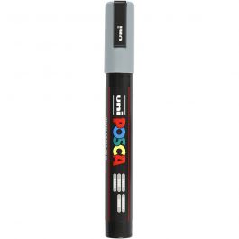 Posca Marker, afm PC-5M, lijndikte 2,5 mm, medium, grijs, 1 stuk [HOB-276095]