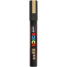 Posca Marker, afm PC-5M, lijndikte 2,5 mm, medium, goud, 1 stuk [HOB-276810]