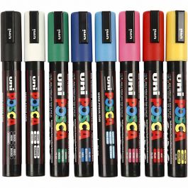 Posca Marker, afm PC-5M, lijndikte 2,5 mm, medium, diverse kleuren, 8 stuk/ 1 doos [HOB-276900]