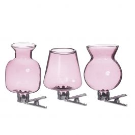 Vaasjes op clip assorti van 3 stuks Roze (1 st.) [IFS-28094]