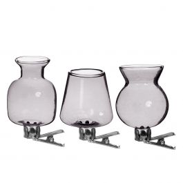 Vases sur pinces assortiment de 3 pièces Gris (1 pièce.) [IFS-28096]