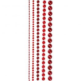 Demies perles, dim. 2-8 mm, rouge, 140 pièces/ 1 Pq. [HOB-28319]