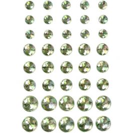 Strasstenen, afm 6+8+10 mm, groen, 40 stuk/ 1 doos [HOB-28322]