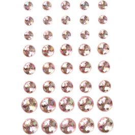 Strasstenen, afm 6+8+10 mm, roze, 40 stuk/ 1 doos [HOB-28324]