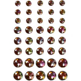 Strasstenen, afm 6+8+10 mm, bruin, 40 stuk/ 1 doos [HOB-28325]