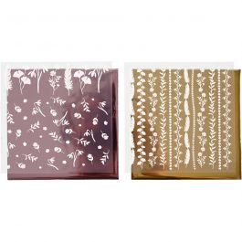 Deco folie en transfervel, vel 15x15 cm, 2x2 vel/ 1 doos [HOB-283555]
