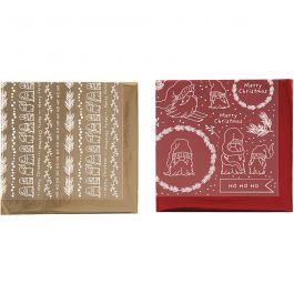 Deco folie en transfervel, Traditionele kerst, vel 15x15 cm, goud, rood, 2x2 vel/ 1 doos [HOB-283557]