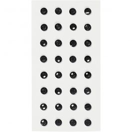 Strasstenen, d 8 mm, zwart, 32 stuk/ 1 doos [HOB-283802]