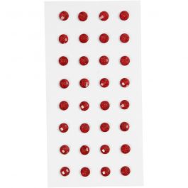 Strasstenen, d 8 mm, rood, 32 stuk/ 1 doos [HOB-283803]