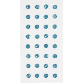 Strasstenen, d 8 mm, lichtblauw, 32 stuk/ 1 doos [HOB-283808]
