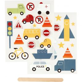 Rub-on Stickers, transport, vel 12,2x15,3 cm, 1 doos [HOB-283961]