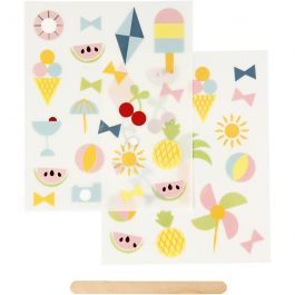Rub-on Stickers, vakantie, vel 12,2x15,3 cm, 1 doos [HOB-283962]