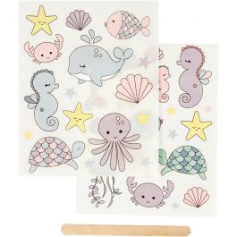 Rub-on Stickers, oceaan, vel 12,2x15,3 cm, 1 doos [HOB-283965]