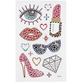 Diamond stickers, klaar voor het feest, vel 10x16 cm, 1 vel [HOB-284031]
