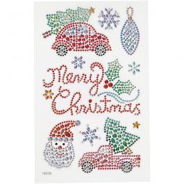 Diamond stickers, kerst, vel 10x16 cm, 1 vel [HOB-284034]