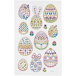 Diamond stickers, paaseieren, vel 10x16 cm, 1 vel [HOB-284036]