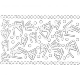 Foam stickers, skieërs, vel 9x14 cm, afm 5-30 mm, wit, 1 vel [HOB-28427]