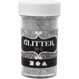 Glitter, zilver, 20 gr/ 1 Doosje [HOB-284281]