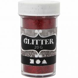 Glitter, rood, 20 gr/ 1 Doosje [HOB-284283]