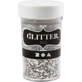 Paillettes, dim. 1-3 mm, argent, 30 gr/ 1 boîte [HOB-28431]